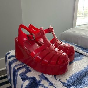 Vintage Jelly Mary Jane Wedges